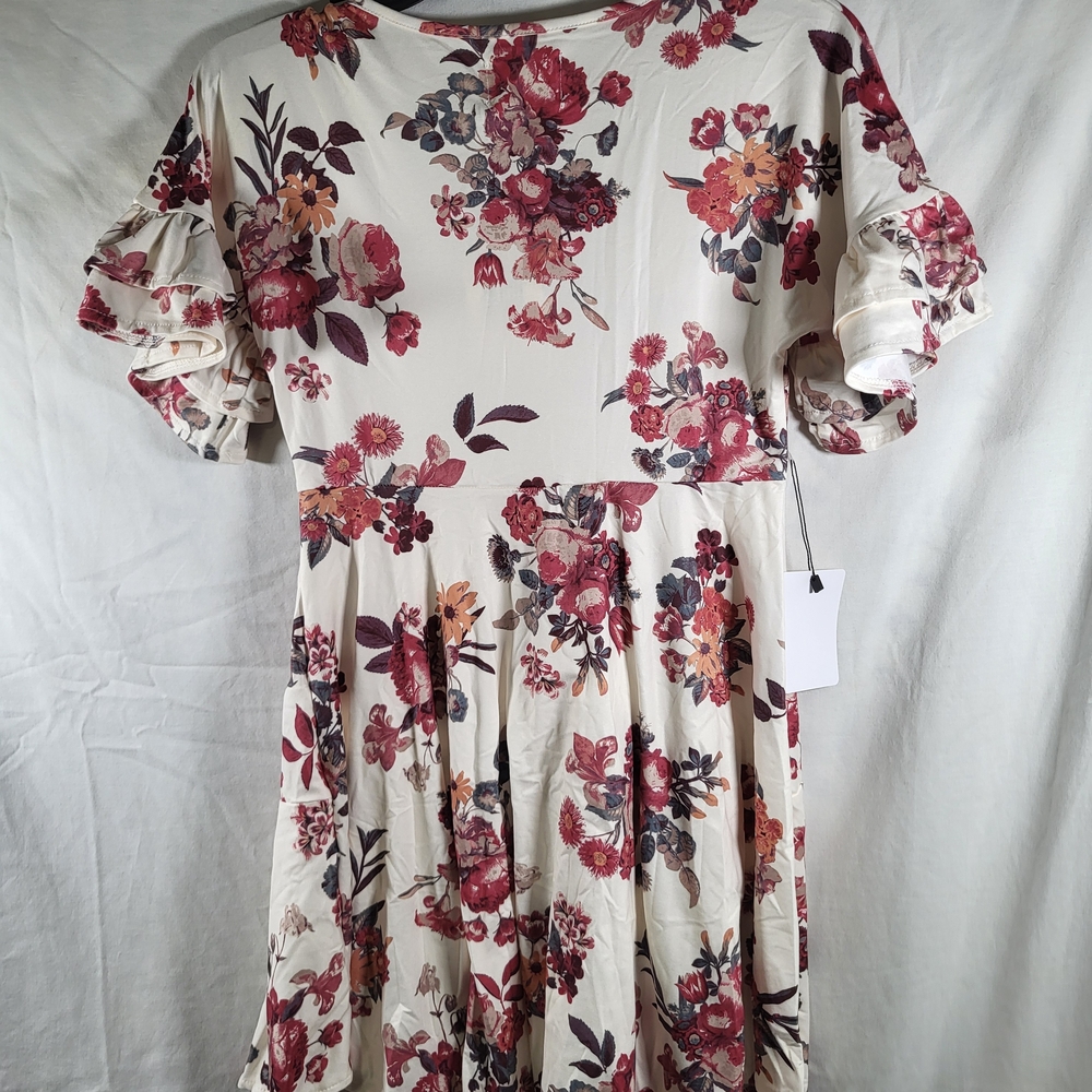 Nwt Girls Size 10 Joyfolie Emilia Dress In Cream Floral - Picture 4 of 4